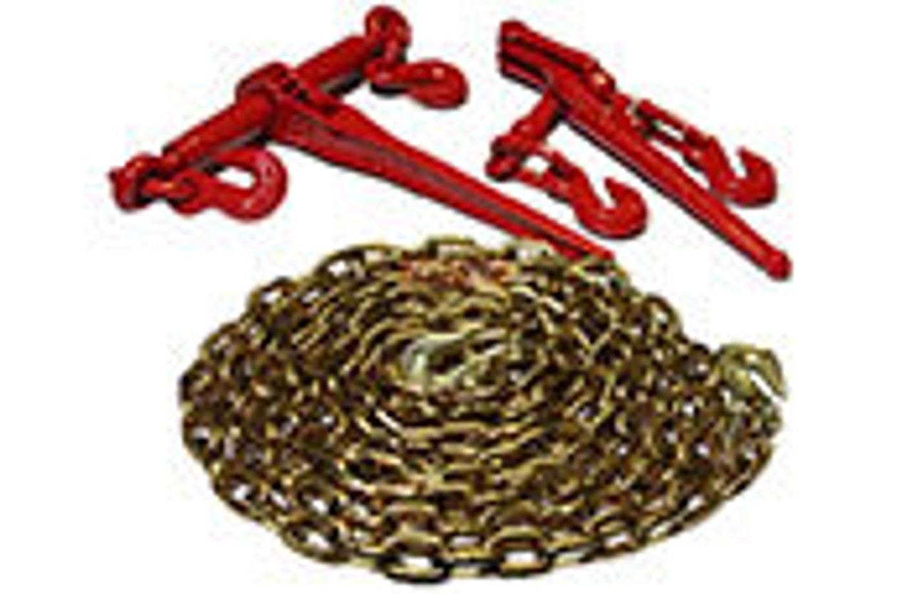 Heavy Duty G70 Transport Chains and Ratchet Load Binders for Flatbed Cargo Truck